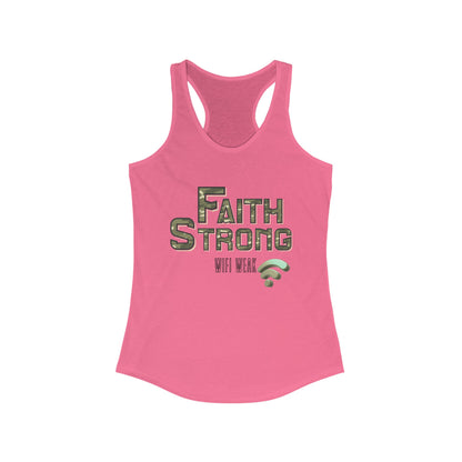 Faith Strong Women's Racerback Tank - Motivational Sleeveless Top, Fitness Apparel, Workout Gear, Spiritual Clothing, Gifts for Her