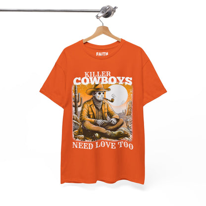 Killer Cowboys Graphic Tee, Unisex Heavy Cotton T-Shirt for Casual Wear, Cowboy Lover Gift, Western Occasion Apparel