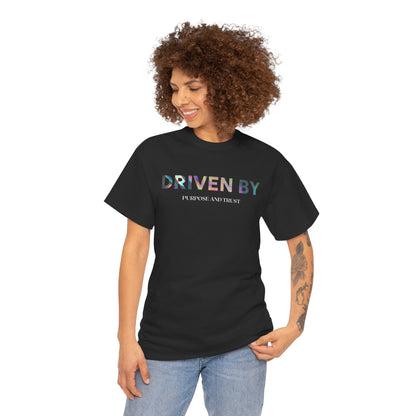 Driven By Inspiration Unisex Heavy Cotton Tee, Motivational Shirt, Casual Wear, Gift Idea for Friends, Positive Vibes, Everyday Style