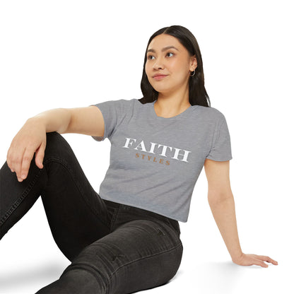 Women's Festival Crop Top - Faith Styles, Casual Summer Top, Music Festival Apparel, Boho Chic Tee, Everyday Wear