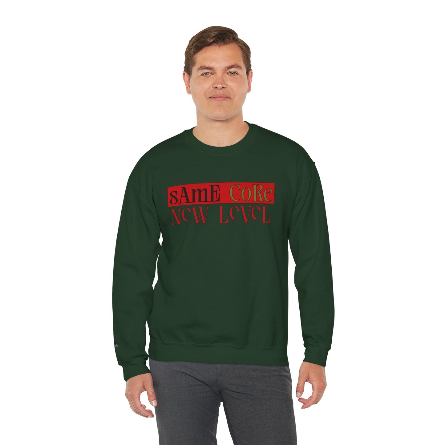 Crewneck Sweatshirt — "Same Core New Level" Graphic Pullover