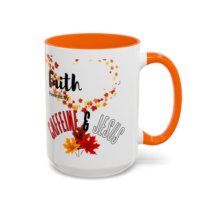 Faith & Caffeine Fall Coffee Mug | Perfect for Autumn Lovers, Thanksgiving Gift, Religious Coffee Cup, Inspirational Drinkware, Cozy Vibes