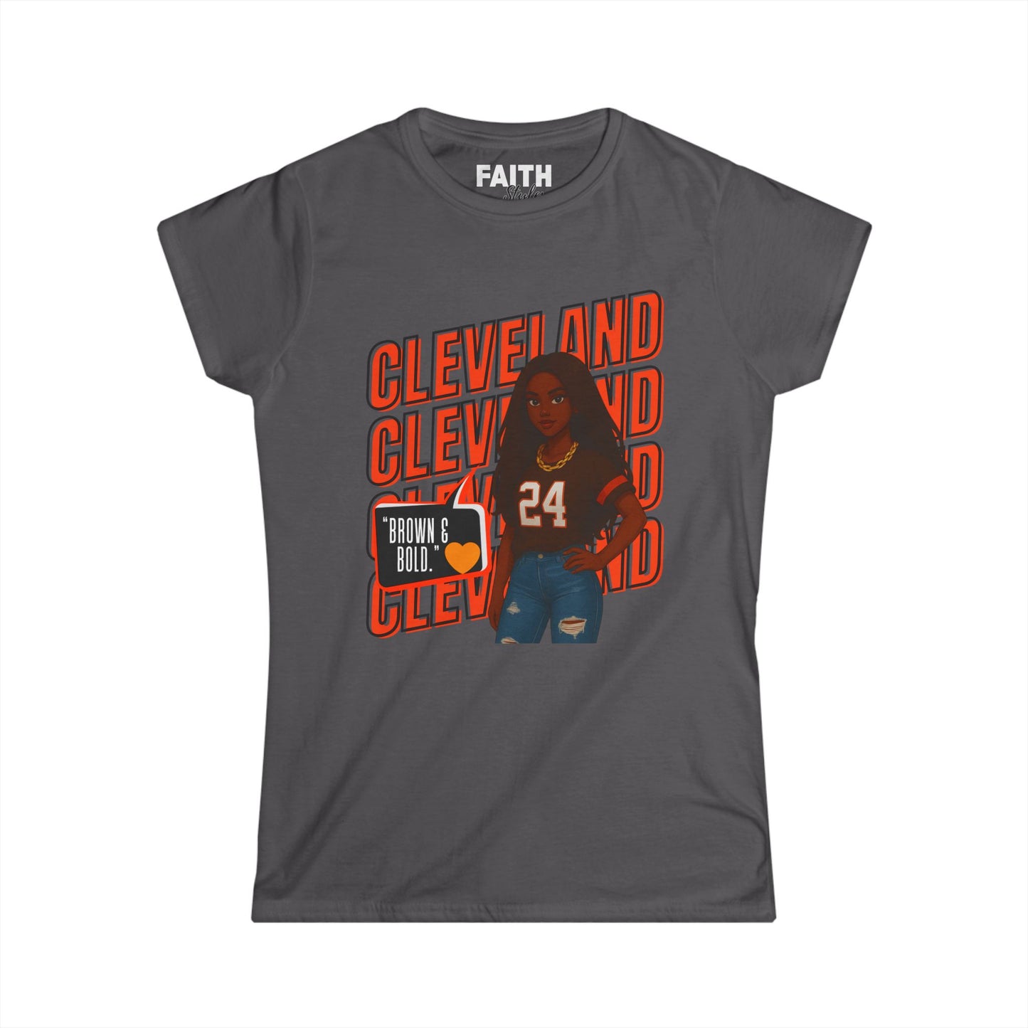 Cleveland Vibes Women's Tee — 'Brown N Bold' Graphic Shirt