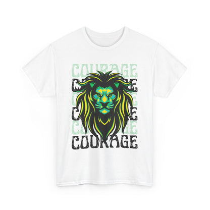 Courageous Lion Tee, Motivational Shirt, Unisex Cotton T-Shirt, Gift for Strength, Inspirational Apparel, Courage Theme