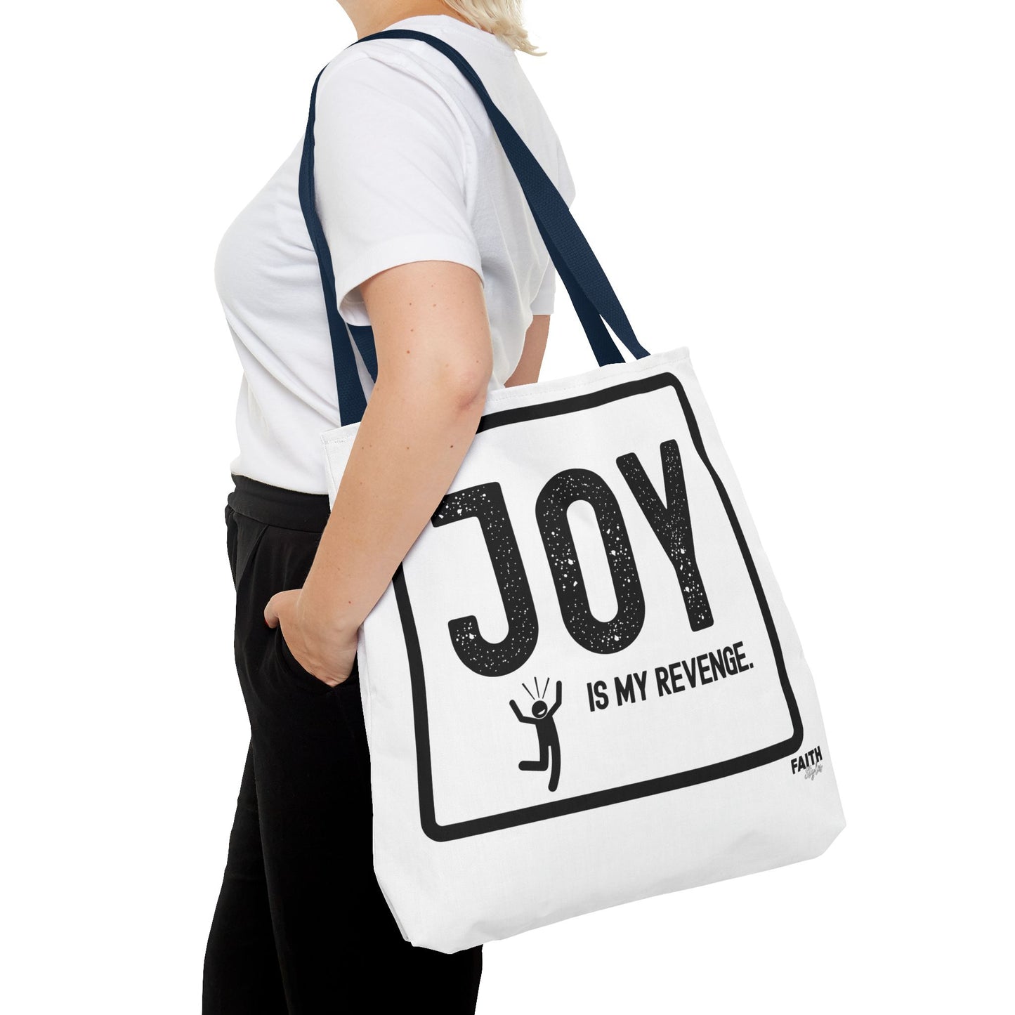 FaithStyles Joy Is My Revenge Tote Bag — Inspirational Graphic Canvas Tote
