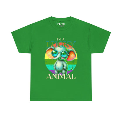Lucky Animal Unisex Heavy Cotton Tee, Cute Gift for Animal Lovers, Casual Streetwear, St. Patrick's Day, Birthday Apparel