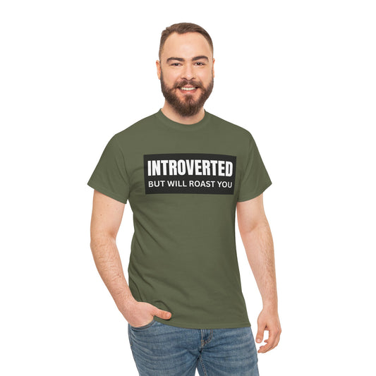 Introverted But Will Roast You Male Tee, Funny T-Shirt for Introverts, Perfect Gift for Friends, Humorous Apparel, Great for Casual [...]