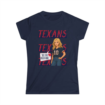 Texans Spirit Women's Tee, Game Day Shirt, Cute Fan Tee, State Pride Apparel, Sports Lover Gift