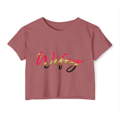 Women's Festival Crop Top, Cute Wifey Top, Summer Crop Shirt, Boho Style Tee, Trendy Women's Apparel, Festival Outfit