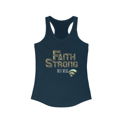 Faith Strong Women's Racerback Tank - Motivational Sleeveless Top, Fitness Apparel, Workout Gear, Spiritual Clothing, Gifts for Her
