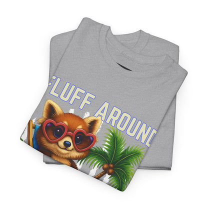Tropical Cat Tee: Fluff Around and Find Out, Cute Graphic Shirt, Summer Outfit, Unisex Casual Wear, Gift for Animal Lovers