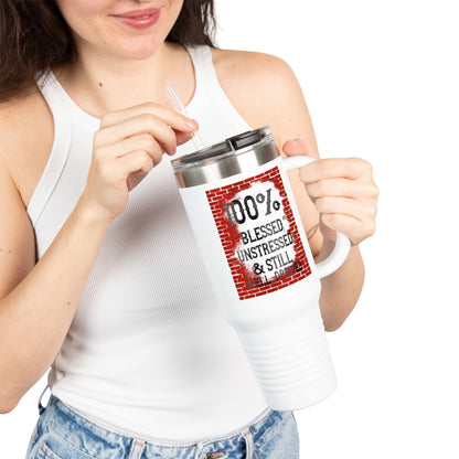 100% Blessed Insulated Travel Mug, 40oz - Perfect for On-the-Go Coffee Lovers, Gift for Friends, Durable Travel Cup, Unique Quote Mug, [...]