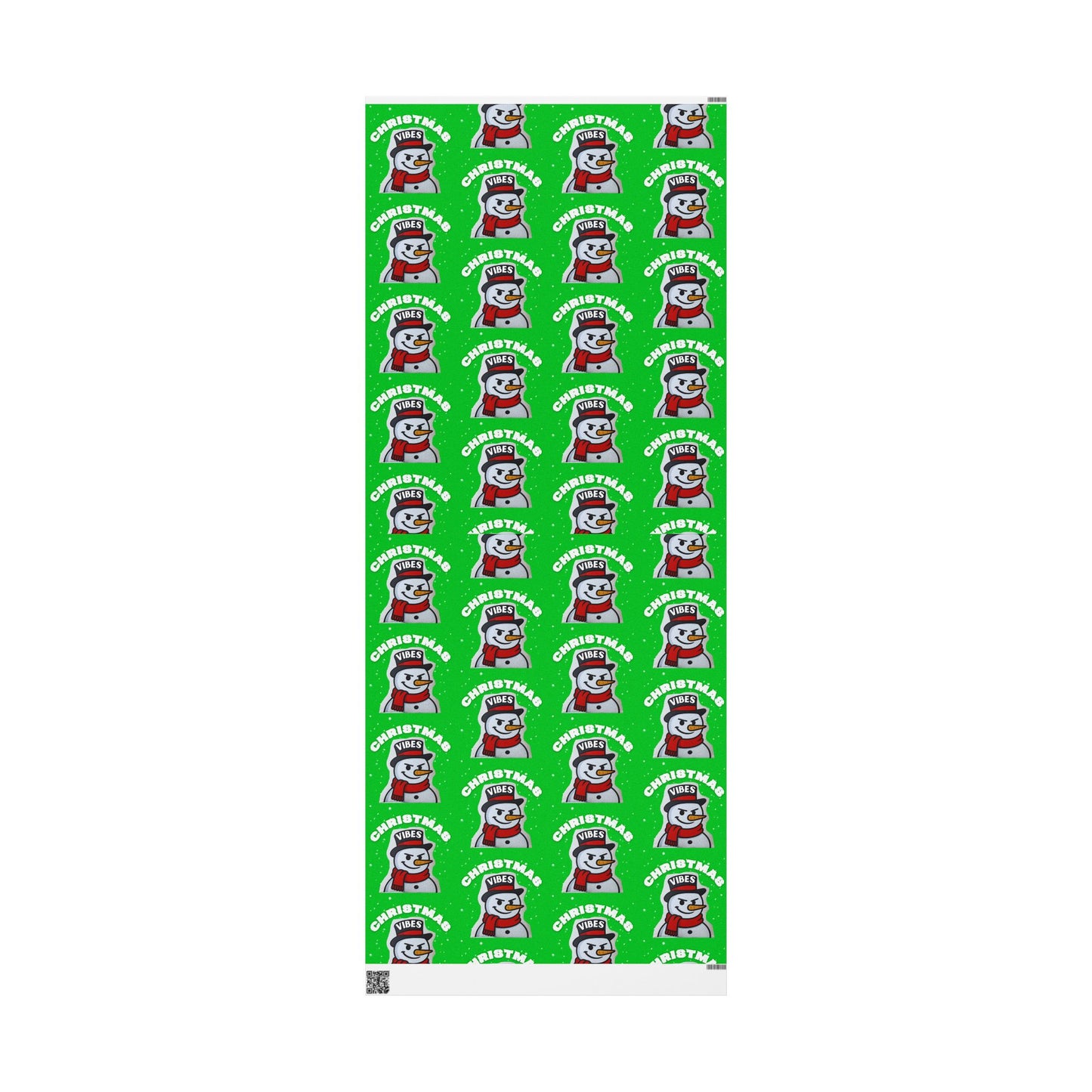Christmas Snowman Wrapping Paper Roll – Festive Green Holiday Gift Wrap