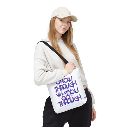 FaithStyles Tote — "Grow Through What You Go Through" Inspirational Quote Bag