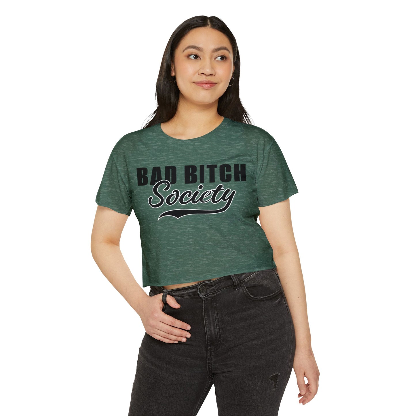 FaithStyles Bad Bitch Society Crop Top — Women's Festival Graphic Tee