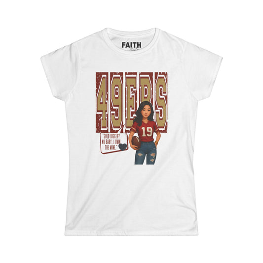 49ers Women's Softstyle Tee, sporty t-shirt, football fan shirt, casual apparel, NFL women's top, game day outfit