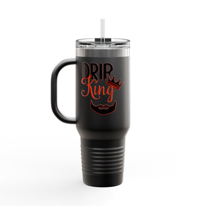 Drip King Insulated Travel Mug, 40oz | Perfect for Coffee Lovers, Gift for Him, Road Trips, Bearded Men, Stylish Drinkware