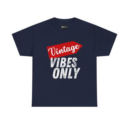 Vintage Vibes Only Unisex Heavy Cotton Tee, Retro T-Shirt, Trendy Gift for Him/Her, Casual Wear, Music Festival Outfit