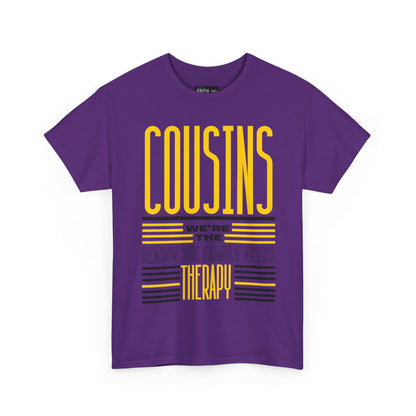 Cousins Therapy Tees, Family Reunion Shirt, Casual Wear, Gift for Cousins, Fun Family Quote Tee