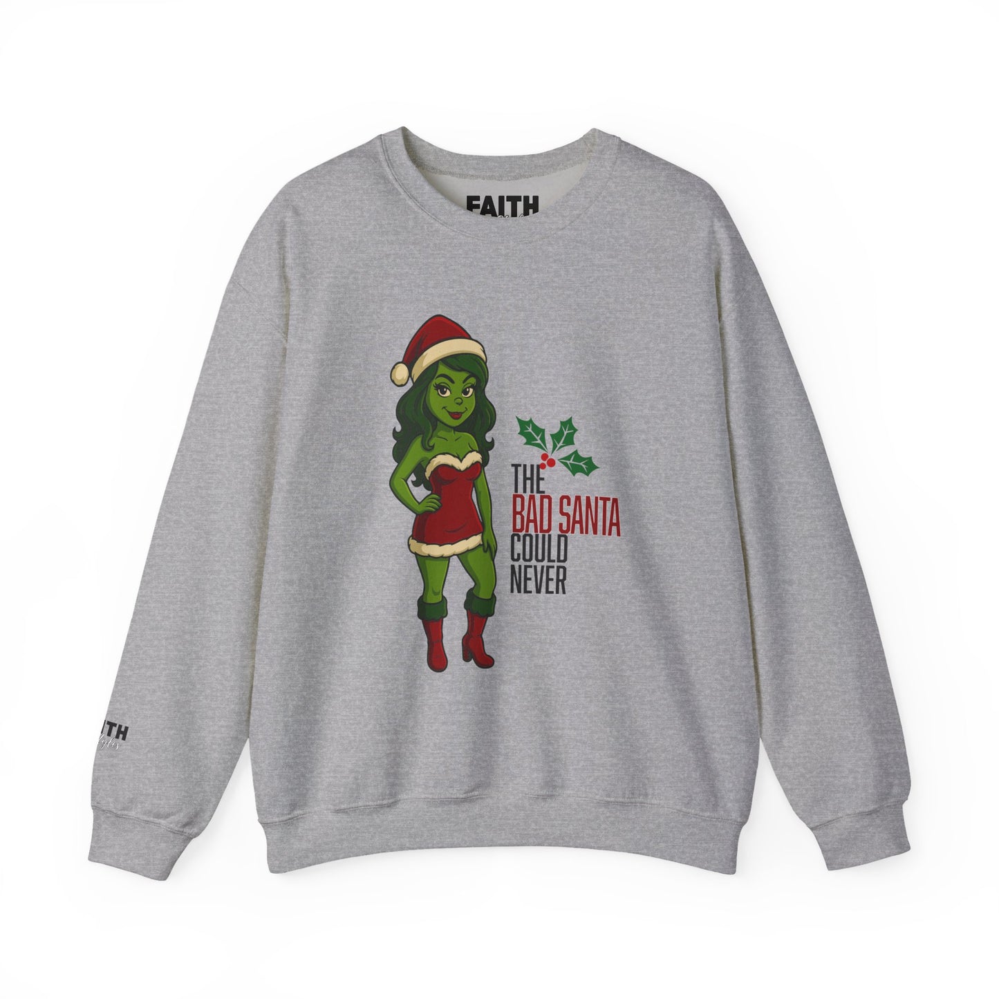 Christmas Girl Holiday Sweatshirt — 'The Bad Santa Could Never' Christmas Crewneck