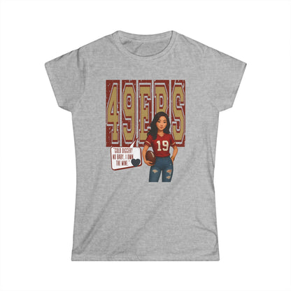 49ers Women's Softstyle Tee, sporty t-shirt, football fan shirt, casual apparel, NFL women's top, game day outfit