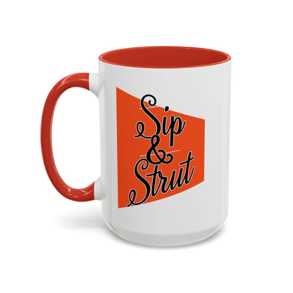 Accent Coffee Mug (11, 15oz) - Sip & Strut Design, Perfect Gift for Coffee Lovers, Home Office Decor, Unique Holiday Present, Ceramic [...]