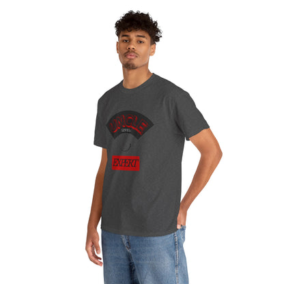 Expert Level Unisex Heavy Cotton Tee, Casual Streetwear, Gift for Dancers, Cool T-Shirt for Parties, Unique Summer Fashion