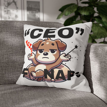 Funny Dog CEO Pillowcase | Cute Pet Decor, Pillow Cover for Nappers, Gift for Dog Lovers, Bedroom Accent, Quirky Home Decor