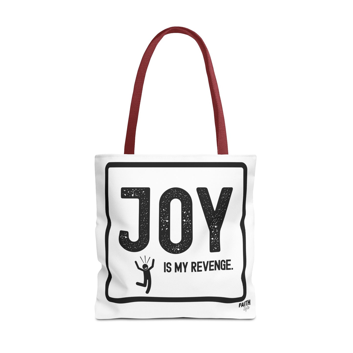 FaithStyles Joy Is My Revenge Tote Bag — Inspirational Graphic Canvas Tote