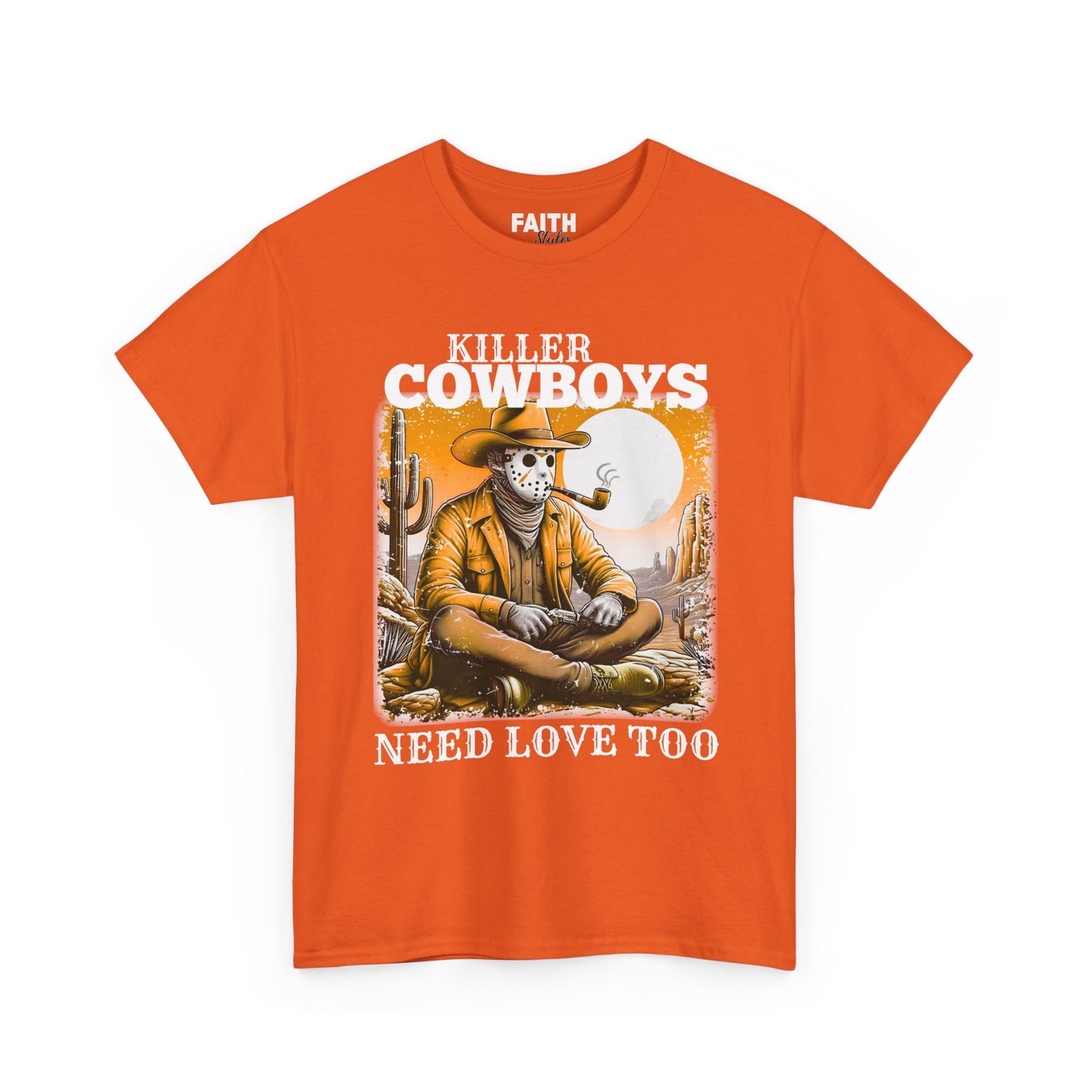 Killer Cowboys Graphic Tee, Unisex Heavy Cotton T-Shirt for Casual Wear, Cowboy Lover Gift, Western Occasion Apparel