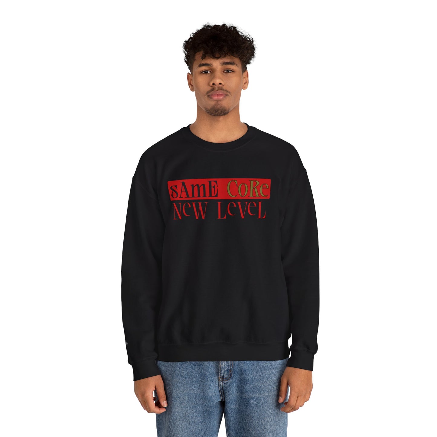 Crewneck Sweatshirt — "Same Core New Level" Graphic Pullover