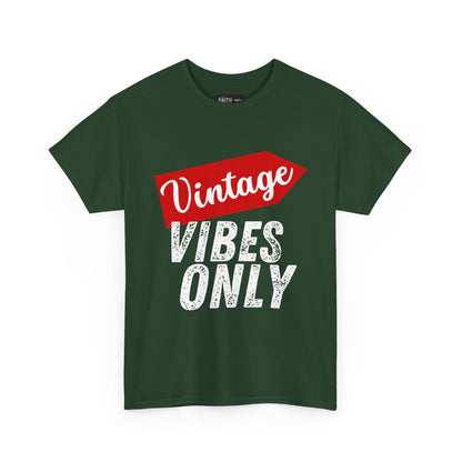 Vintage Vibes Only Unisex Heavy Cotton Tee, Retro T-Shirt, Trendy Gift for Him/Her, Casual Wear, Music Festival Outfit