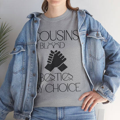 Cousins & Besties Tee, Unisex Heavy Cotton T-Shirt, Family Reunion Apparel, Friendship Gift, Casual Wear, Summer Style