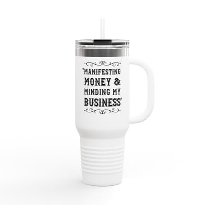 Manifesting Money Insulated Travel Mug, 40oz - Motivational Travel Tumbler, Gift for Entrepreneurs, Daily Affirmation Mug, [...]