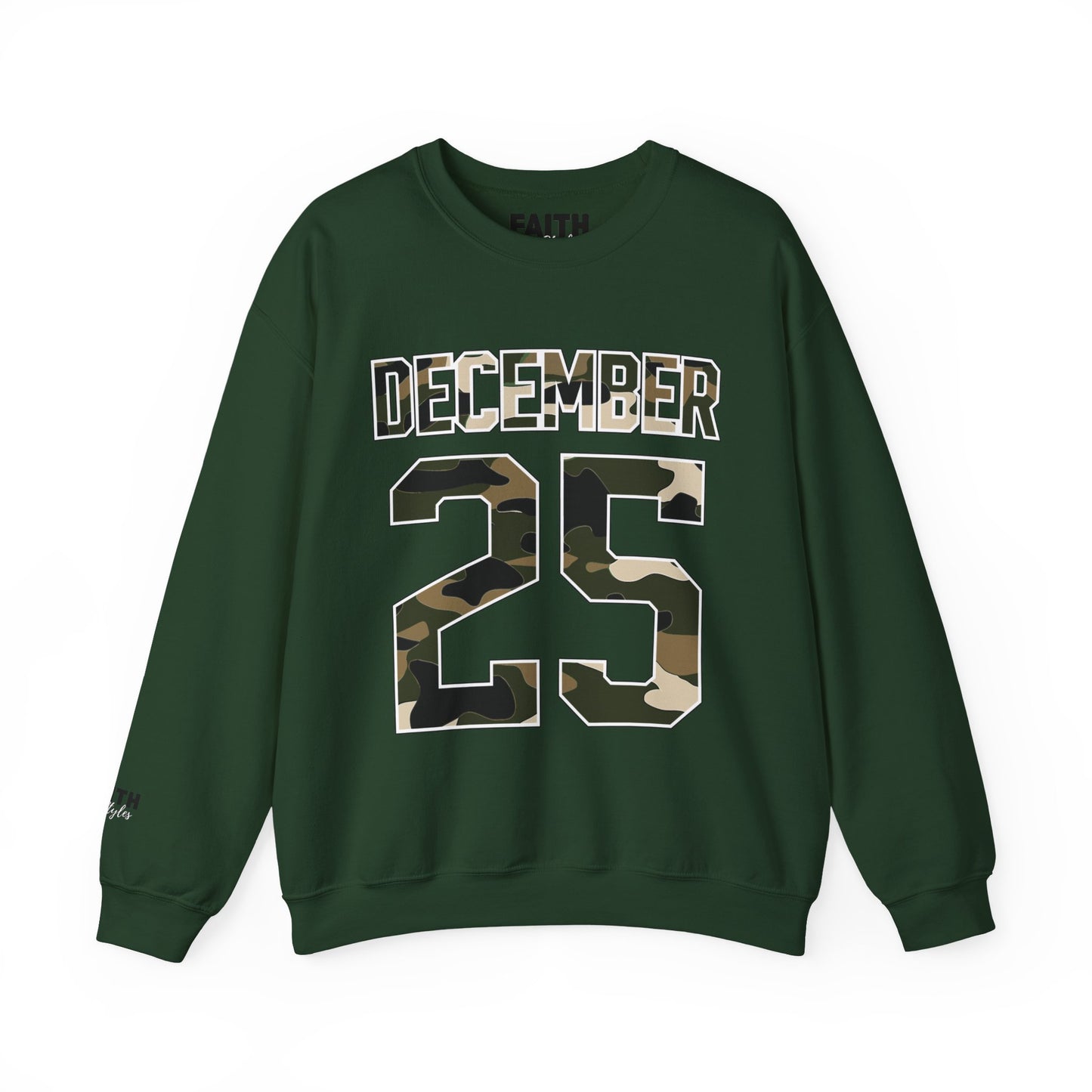 December 25 Camouflage Crewneck Sweatshirt - Christmas Holiday Tee