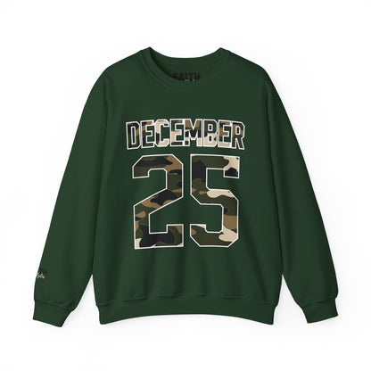 December 25 Camouflage Crewneck Sweatshirt - Christmas Holiday Tee