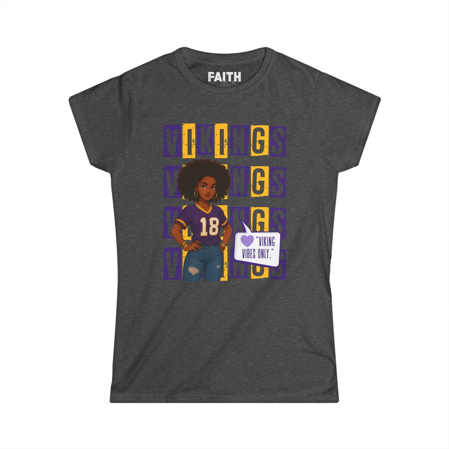 Vibrant Vikings Women's Tee, Perfect for Game Day, Sports Events, Casual Wear, Tailgating, Fan Merchandise