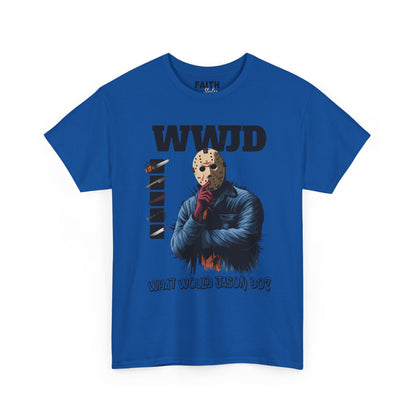 WWJD Unisex Heavy Cotton Tee, Graphic T-Shirt, Casual Wear, Gift for Him, Trendy Apparel, Statement Tee