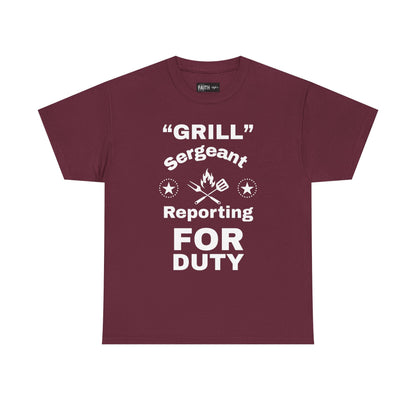 Grill Sergeant Tee - Perfect for BBQs, Father's Day Gift, Unisex Cotton T-Shirt, Outdoor Parties, Cooking Enthusiasts