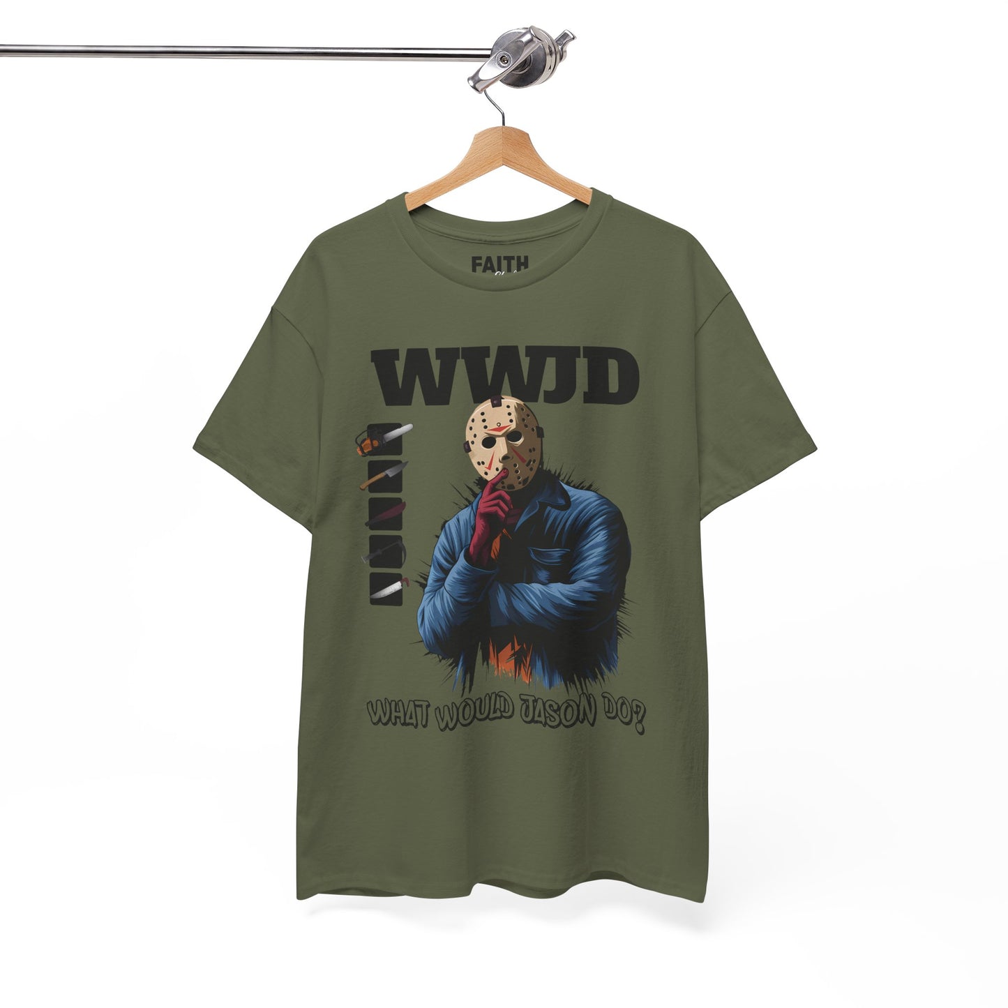 WWJD Unisex Heavy Cotton Tee, Graphic T-Shirt, Casual Wear, Gift for Him, Trendy Apparel, Statement Tee