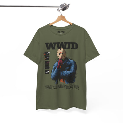 WWJD Unisex Heavy Cotton Tee, Graphic T-Shirt, Casual Wear, Gift for Him, Trendy Apparel, Statement Tee