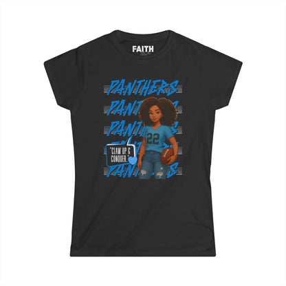 Panthers Cheer Women's Softstyle Tee, Cute Graphic Tee for Football Fans, Sportswear for Game Days and Events, Gift for Cheerleaders