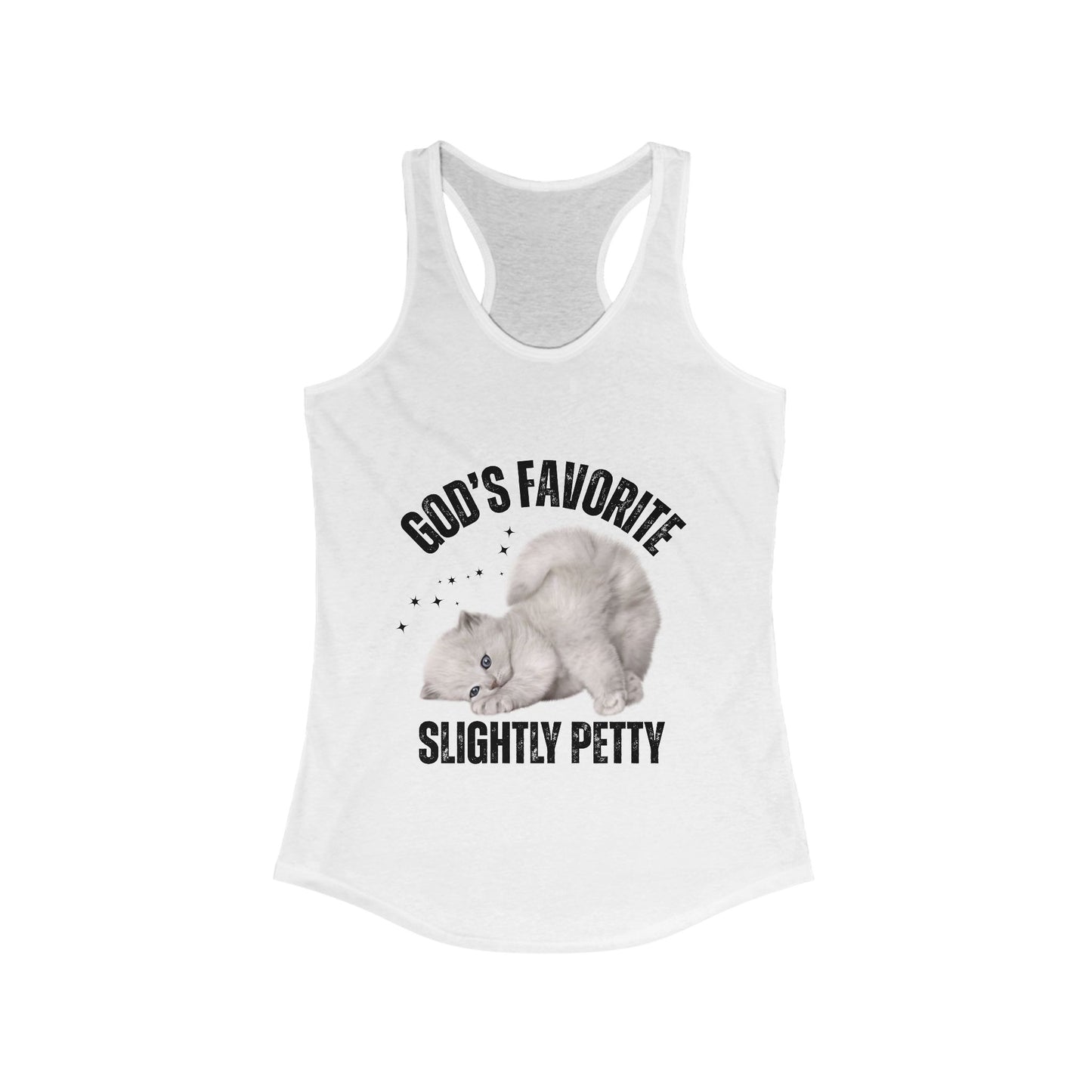 Funny Cat Tank Top, Women's Racerback, God’s Favorite, Perfect Gift for Cat Lovers, Casual Wear, Pet Owner Apparel