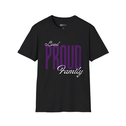 Proud Family Unisex T-Shirt, Lightweight Tee, Family Reunion Gift, Holiday Apparel, Personalized T-Shirt, Soft Cotton Top