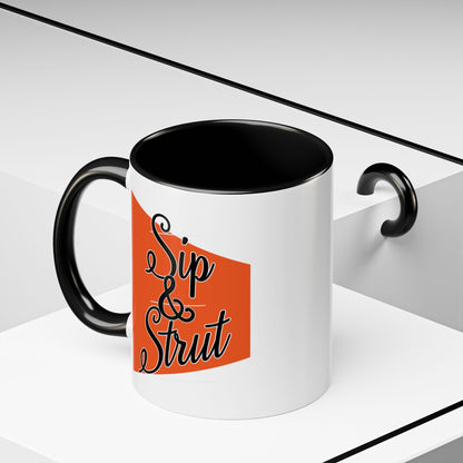 Accent Coffee Mug (11, 15oz) - Sip & Strut Design, Perfect Gift for Coffee Lovers, Home Office Decor, Unique Holiday Present, Ceramic [...]