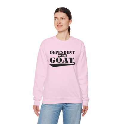 NEW FaithStyles Embroidery Dependent on the GOAT Sweatshirt — Funny Goat Lover Crewneck