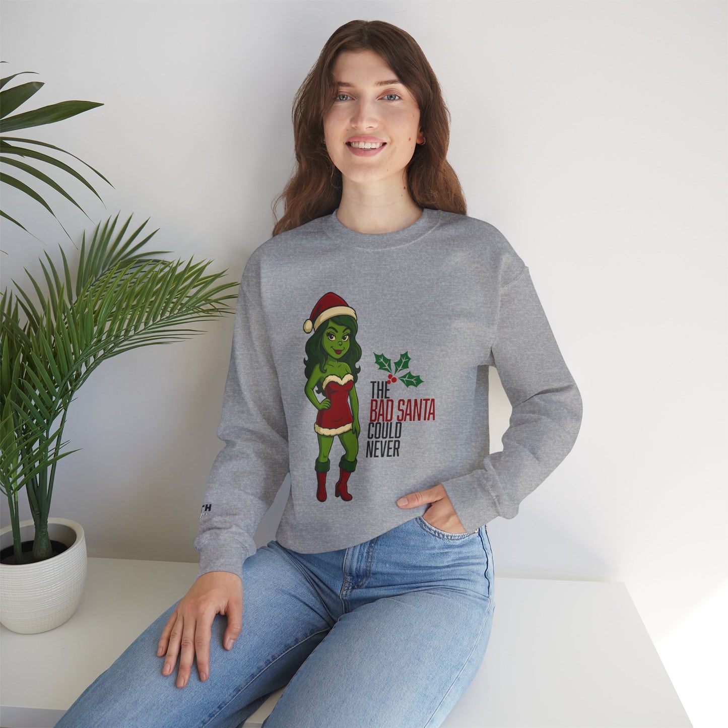 Christmas Girl Holiday Sweatshirt — 'The Bad Santa Could Never' Christmas Crewneck