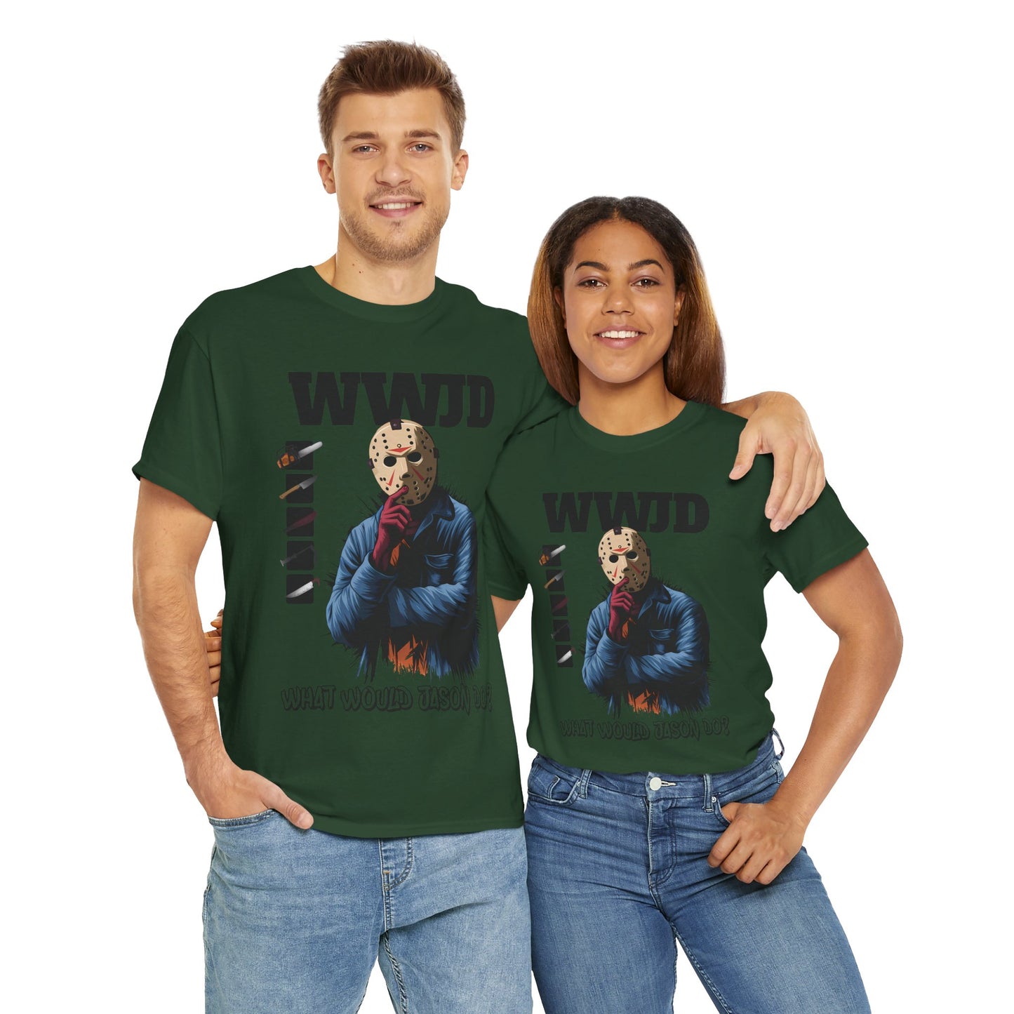 WWJD Unisex Heavy Cotton Tee, Graphic T-Shirt, Casual Wear, Gift for Him, Trendy Apparel, Statement Tee