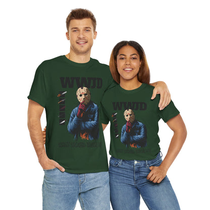 WWJD Unisex Heavy Cotton Tee, Graphic T-Shirt, Casual Wear, Gift for Him, Trendy Apparel, Statement Tee