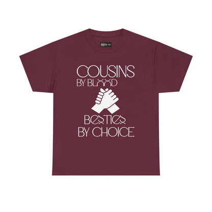 Cousins & Besties Tee, Unisex Heavy Cotton T-Shirt, Family Reunion Apparel, Friendship Gift, Casual Wear, Summer Style